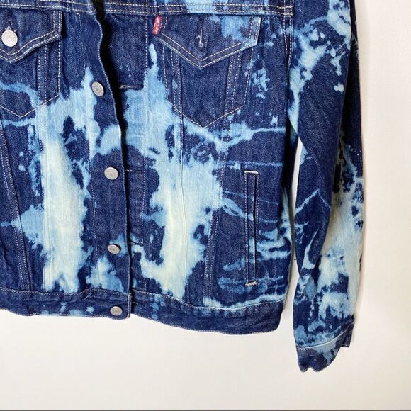 Levi’s Bleach Tie Dyed Jean Jacket Denim Small - Picture 2 of 11